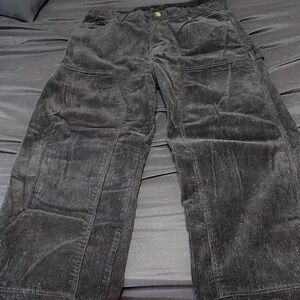 Selling no boundaries, black corduroy double knee carpenter pants, waist(34)